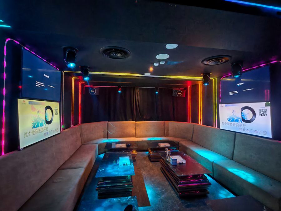 Butterfly KTV lounge Singapore pink neon interior