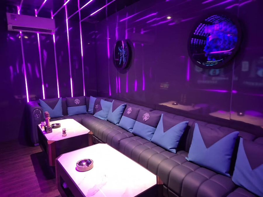 Rose Gold KTV neon VIP karaoke room in Singapore